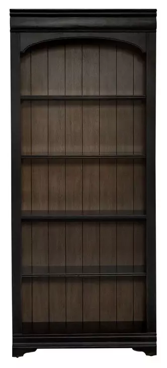 Vintner Hill Aged Charcoal and Caramel 2 Piece Bunching Bookcase with LED