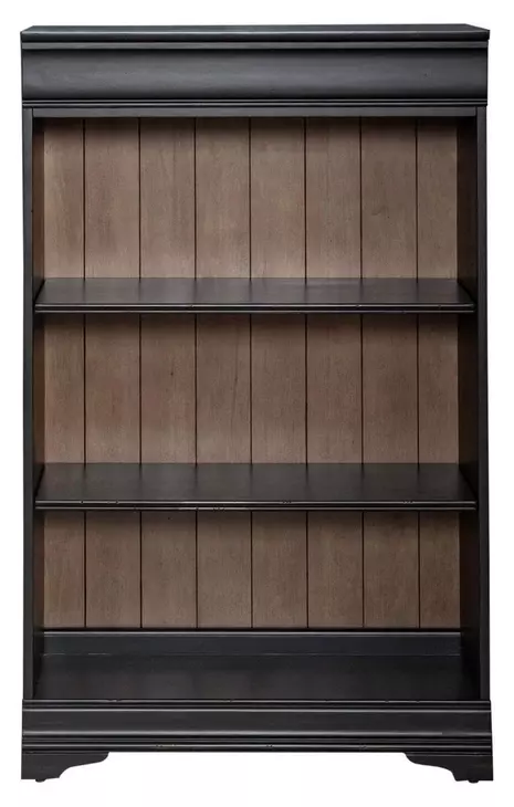 Vintner Hill Aged Charcoal and Caramel 48" Bookcase