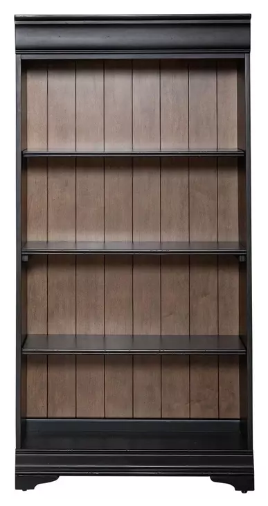 Vintner Hill Aged Charcoal and Caramel 60" Bookcase