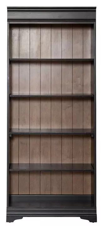 Vintner Hill Aged Charcoal and Caramel 72" Bookcase