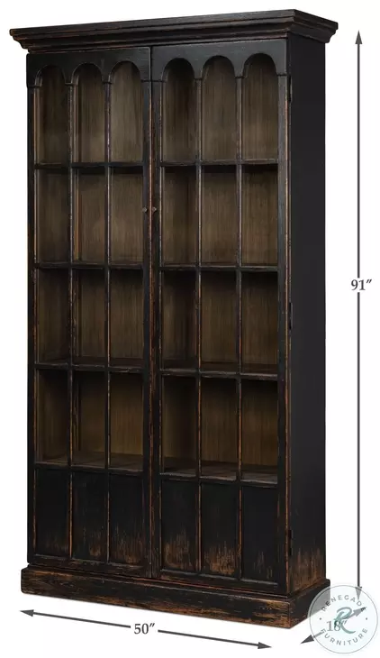 Edgar Allan Antique Black Bookcase