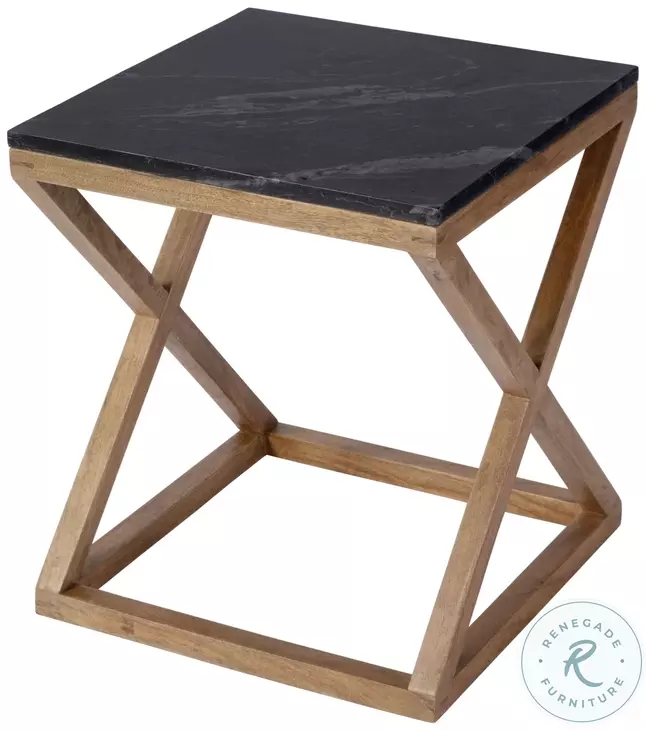 Braylon Black Marble Top End Table