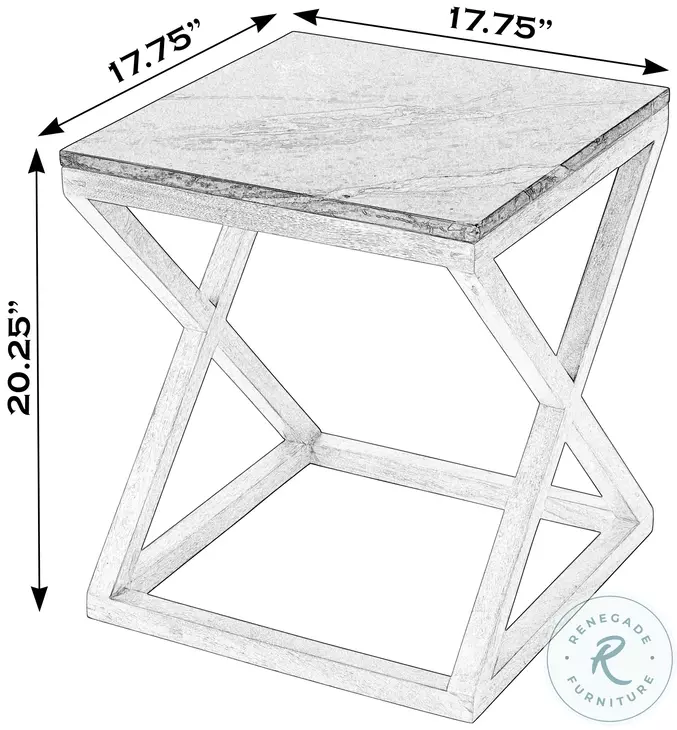 Braylon Black Marble Top End Table