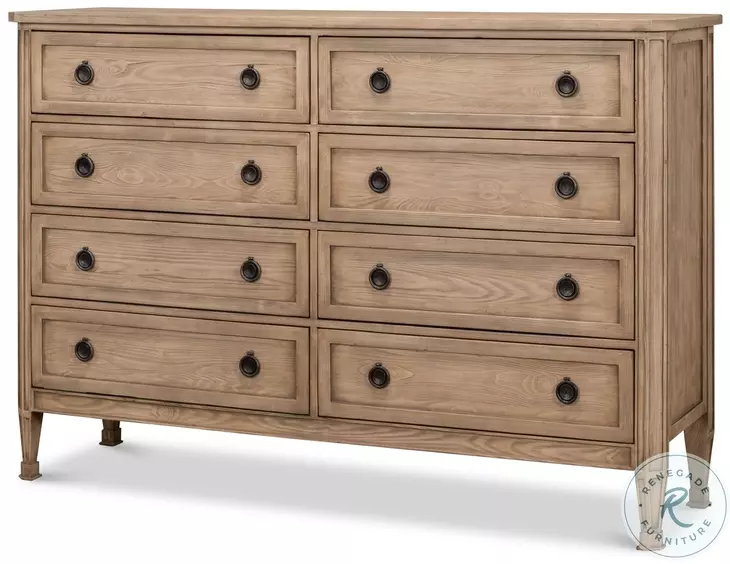 Barbera Flaky Pine 8 Drawer Dresser