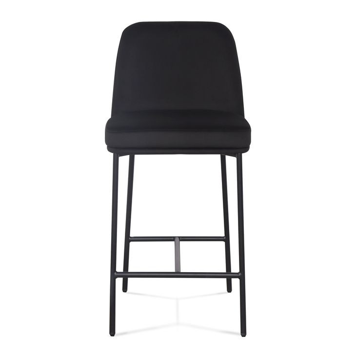 Sydney Black Performance Fabric Upholstered Counter Height Stool Set of 2