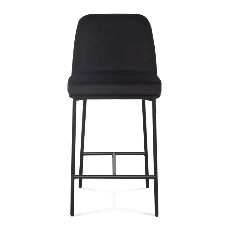 Sydney Black Performance Fabric Upholstered Counter Height Stool Set of 2