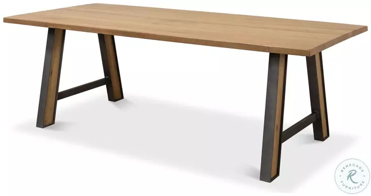 Missone Driftwood And Gunmetal Dining Table