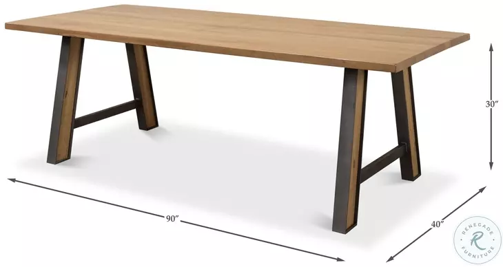 Missone Driftwood And Gunmetal Dining Table