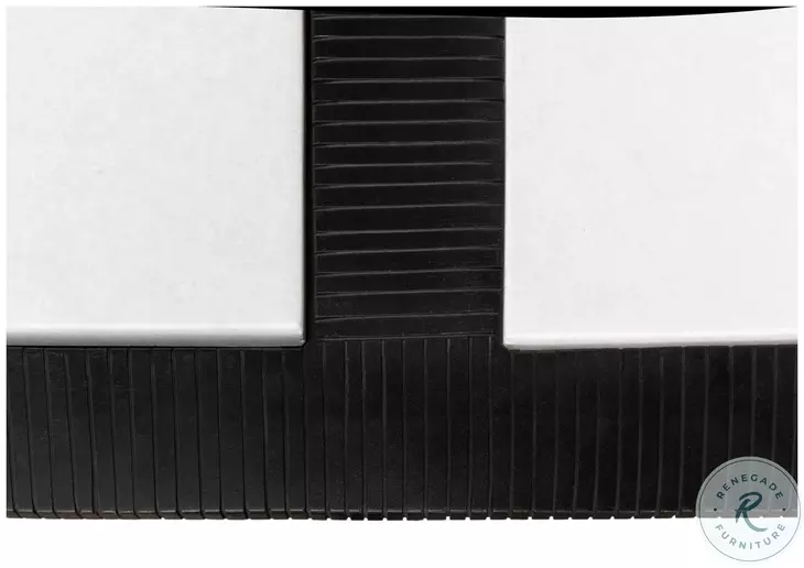 Ridged Black And White Rectangular Coffee Table