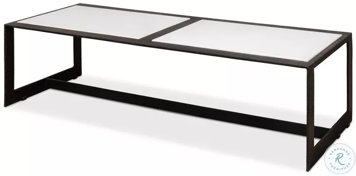 Ridged Black And White Rectangular Coffee Table
