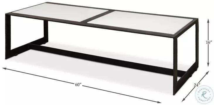 Ridged Black And White Rectangular Coffee Table