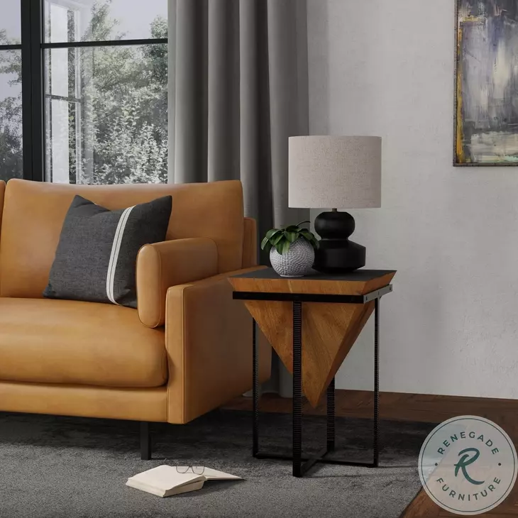 Hardy Tan And Black End Table