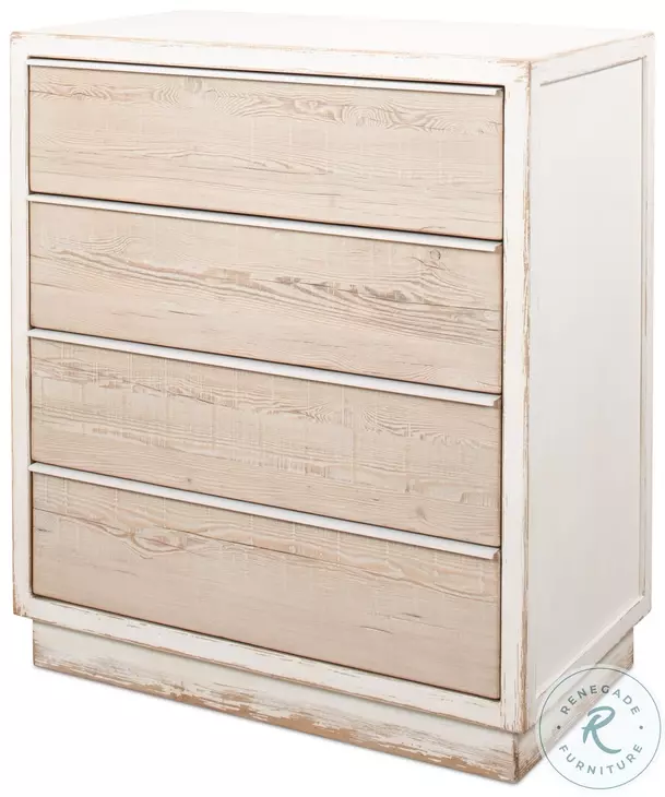 Stefano Antique White 4 Drawer Commode
