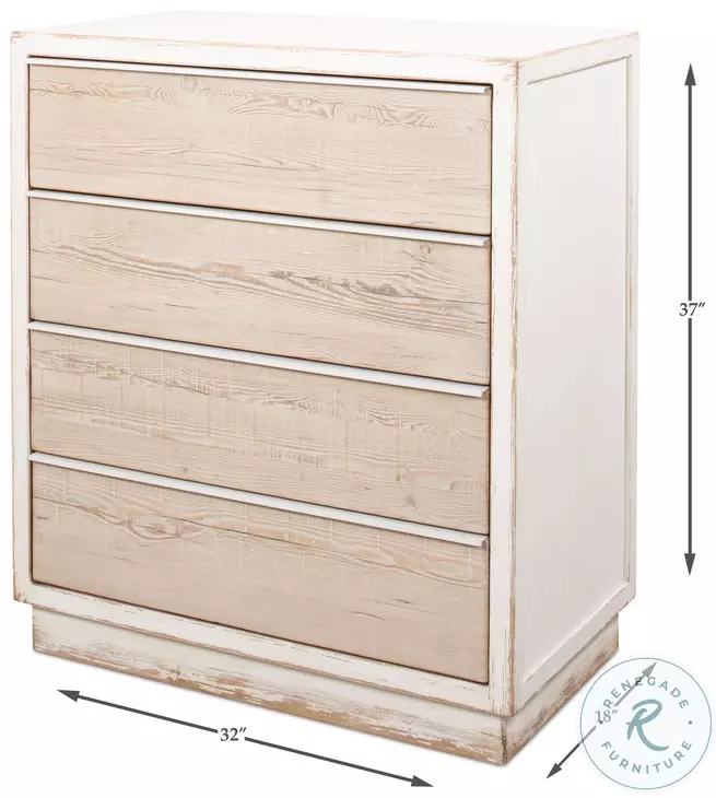 Stefano Antique White 4 Drawer Commode