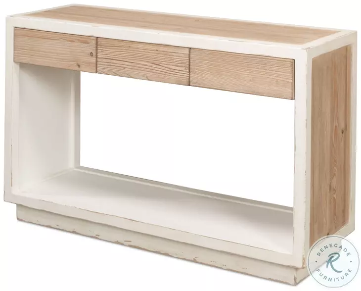 Connor Antique White And Weathered Center Drawer Console