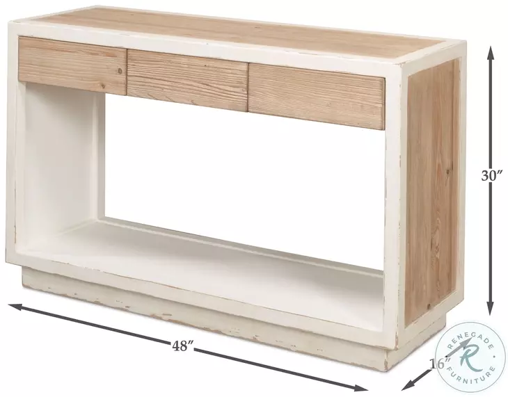 Connor Antique White And Weathered Center Drawer Console