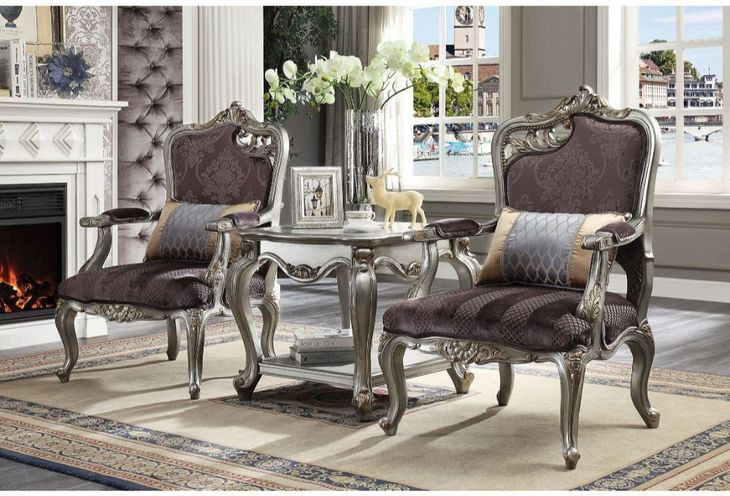 Picardy Beige 93" Sofa with Nailhead Trim