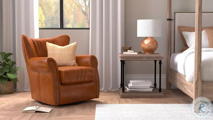 Bugatti Vintage Havana Swivel Chair