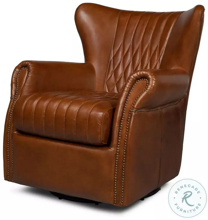 Bugatti Vintage Havana Swivel Chair