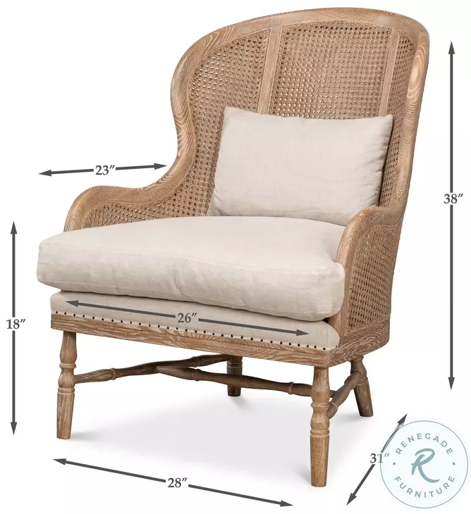 Randolph Natural Wingback Chair