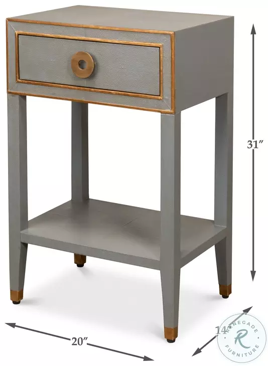 Gabriella Storm Grey 1 Drawer Nightstand