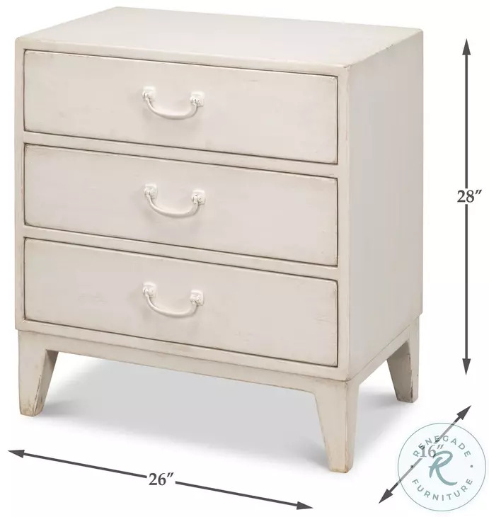 Willow Antique White 3 Drawer Commode