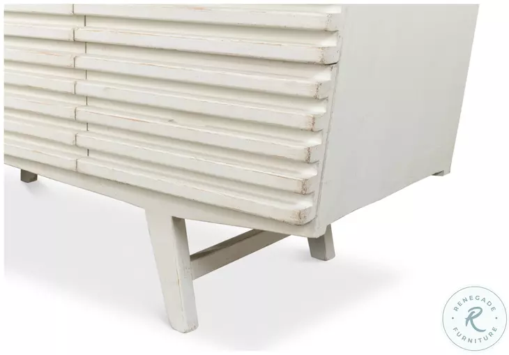 Ribbed Antique White 9 Drawer Commode