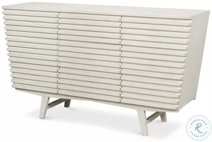 Ribbed Antique White 9 Drawer Commode