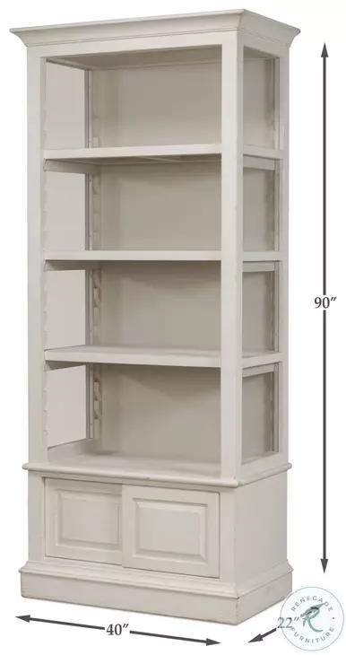 Zoey Antique White Bookcase
