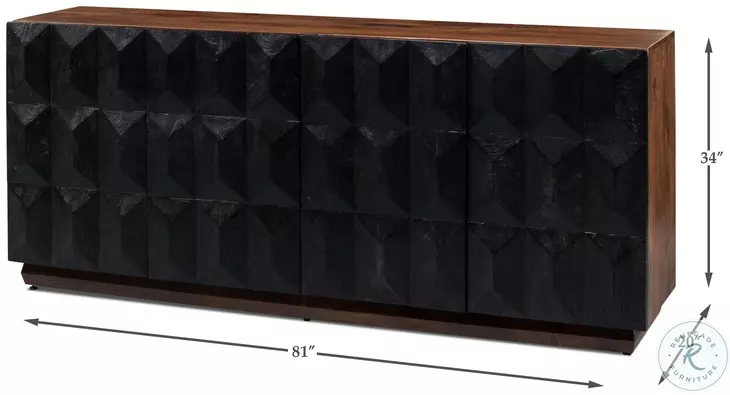 Megan Medium Brown And Black Sideboard