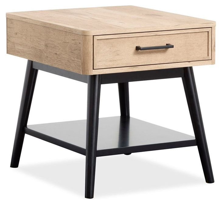 Craftsman Ridge Driftwood and Black Rectangular End Table