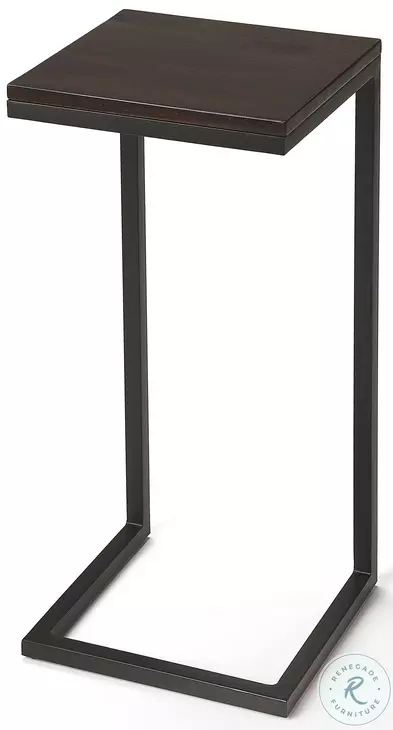 Kilmer Coffee And Black Metal Accent Table