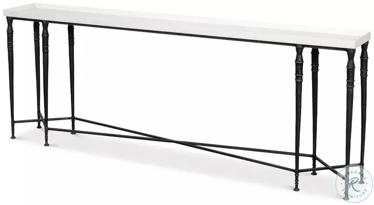 Nathaniel Elegance Antique Black And Off White 80" Console Table