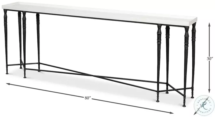 Nathaniel Elegance Antique Black And Off White 80" Console Table