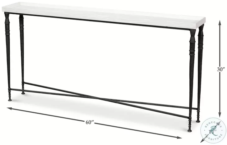 Nathaniel Elegance Antique Black And Off White 60" Console Table