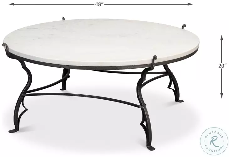 Marylin White Marble And Old Iron Coffee Table