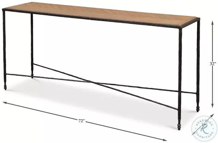 Castle Barn Grey And Wrought Iron Console Table