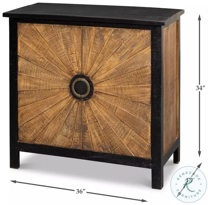 Centrum Distressed Black And Brown 2 Door Sideboard