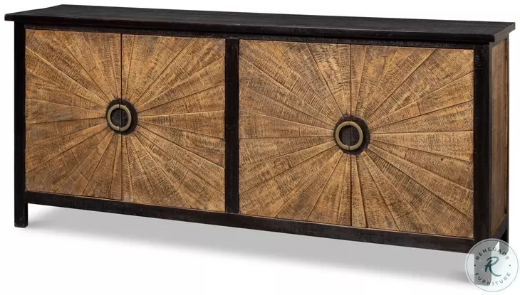 Centrum Distressed Black And Brown 4 Door Sideboard