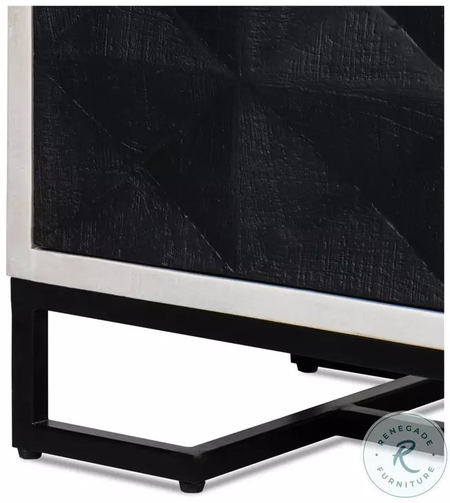 Asiger Matte Black And Off White 4 Door Sideboard