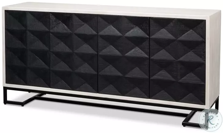 Asiger Matte Black And Off White 4 Door Sideboard