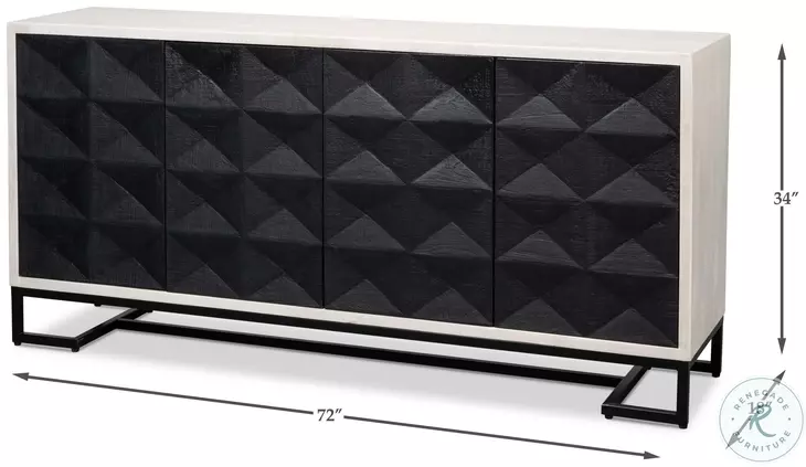 Asiger Matte Black And Off White 4 Door Sideboard