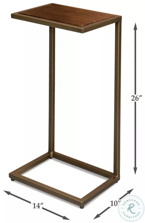 Pablon Brown And Gold End Table