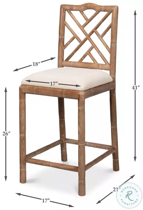 Brighton Beige And White Wash Counter Height Stool