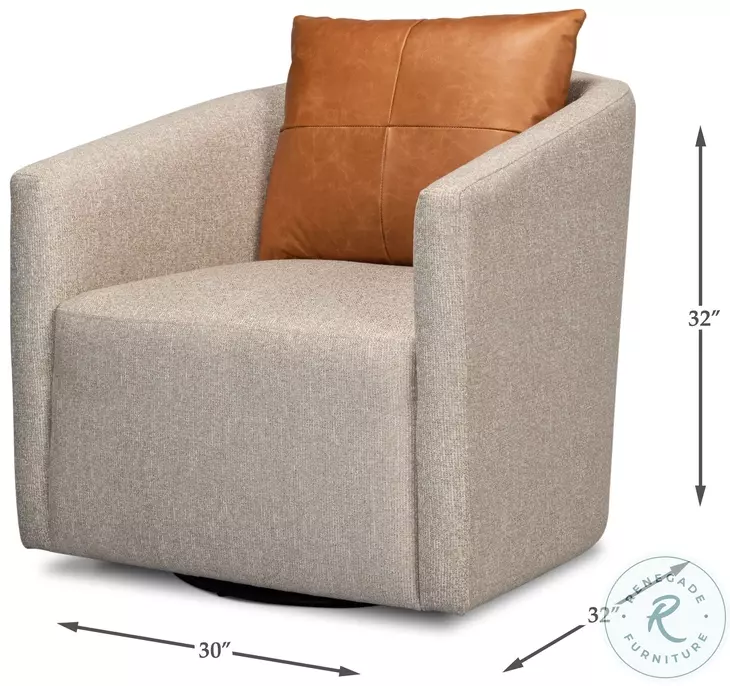 Bronson Beige Swivel Chair