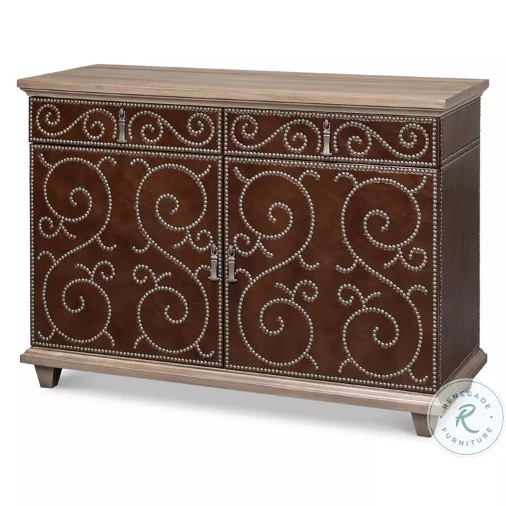 Theodore Barn Gray And Brown Equestrian Door Chest
