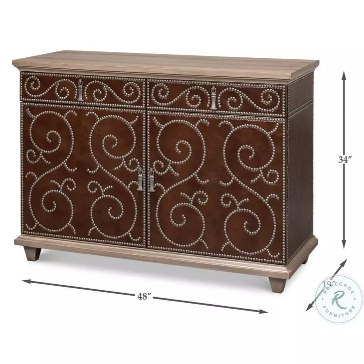 Theodore Barn Gray And Brown Equestrian Door Chest