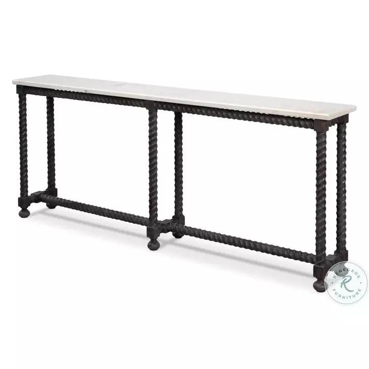 Barley Brown And White Marble Console Table