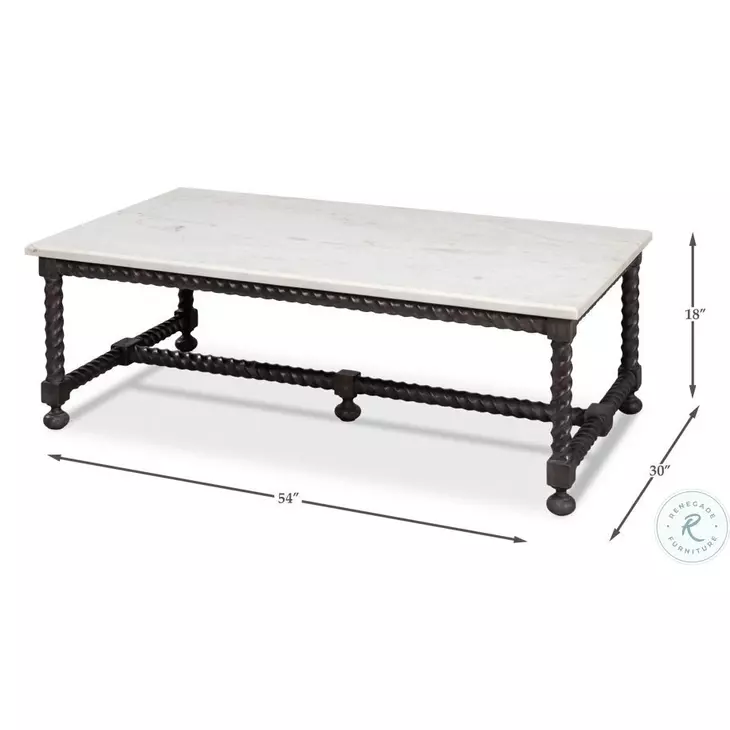 Barley Brown And White Marble Cocktail Table