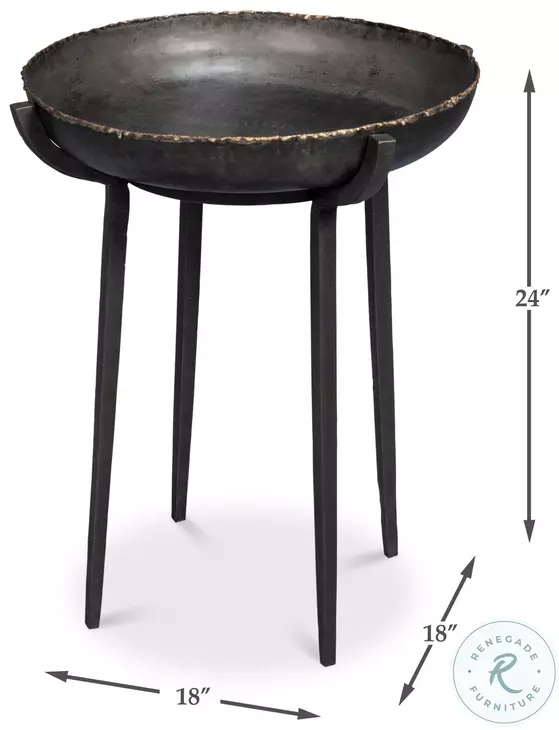 Beckham Black Round End Table